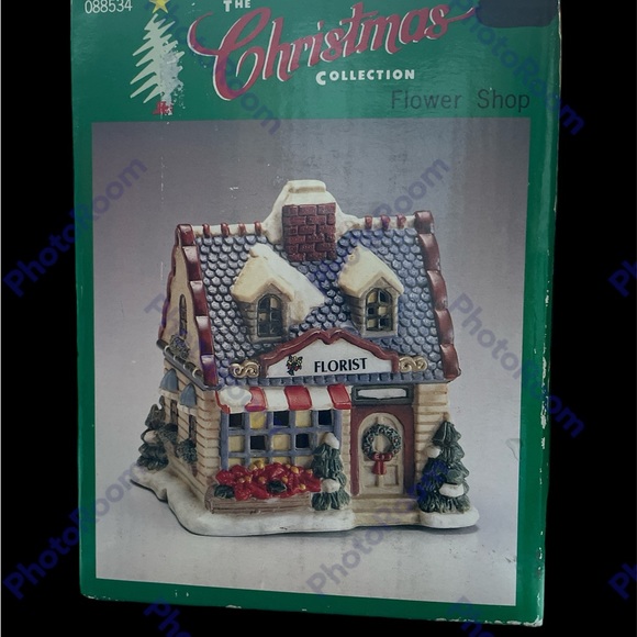 Vintage Small The Christmas House Collection Flower Shop illuminated porcelain. - Picture 1 of 6